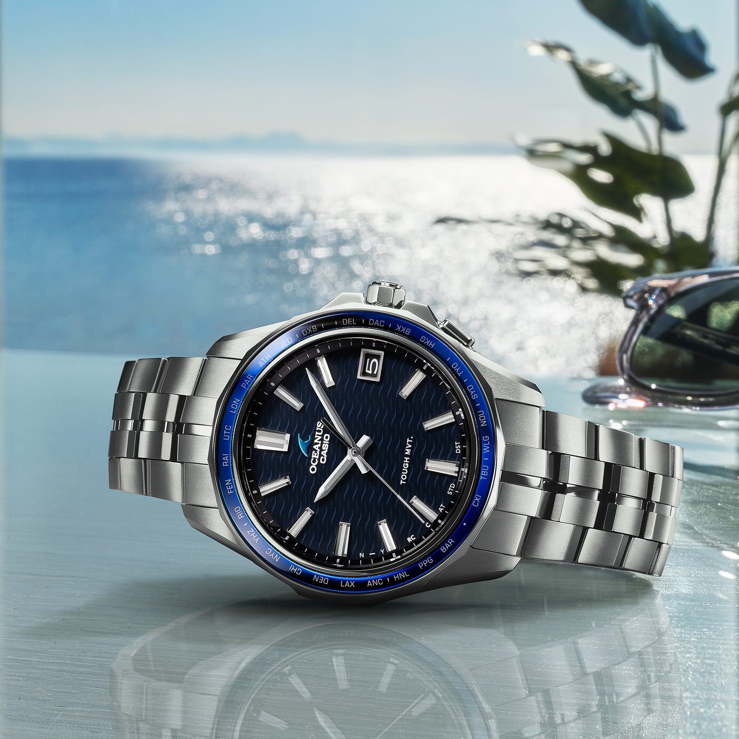 Casio OCWS400-2A | OCEANUS Manta Blue, Light blue