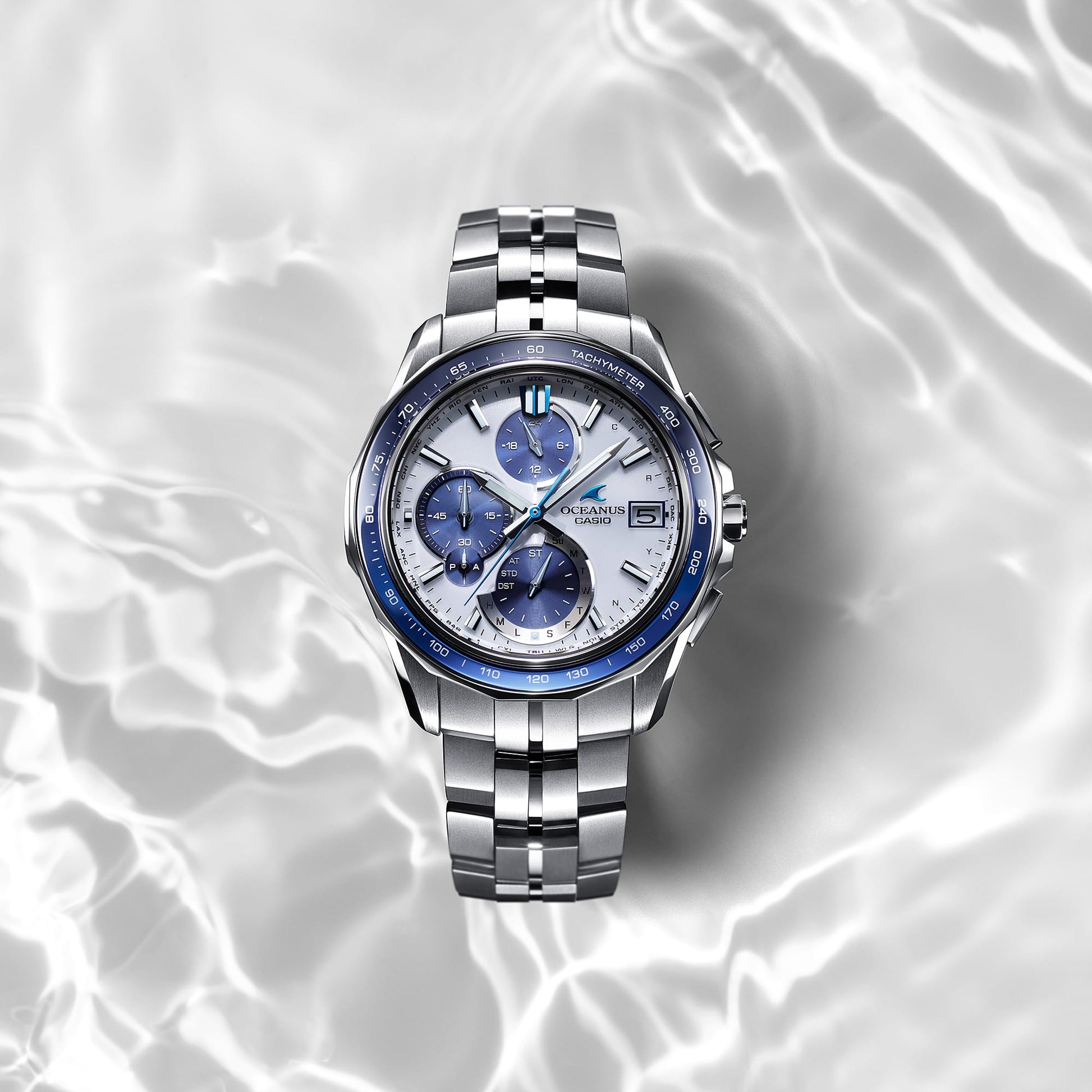 Casio OCWS7000D-7A | OCEANUS Manta Blue, Light blue