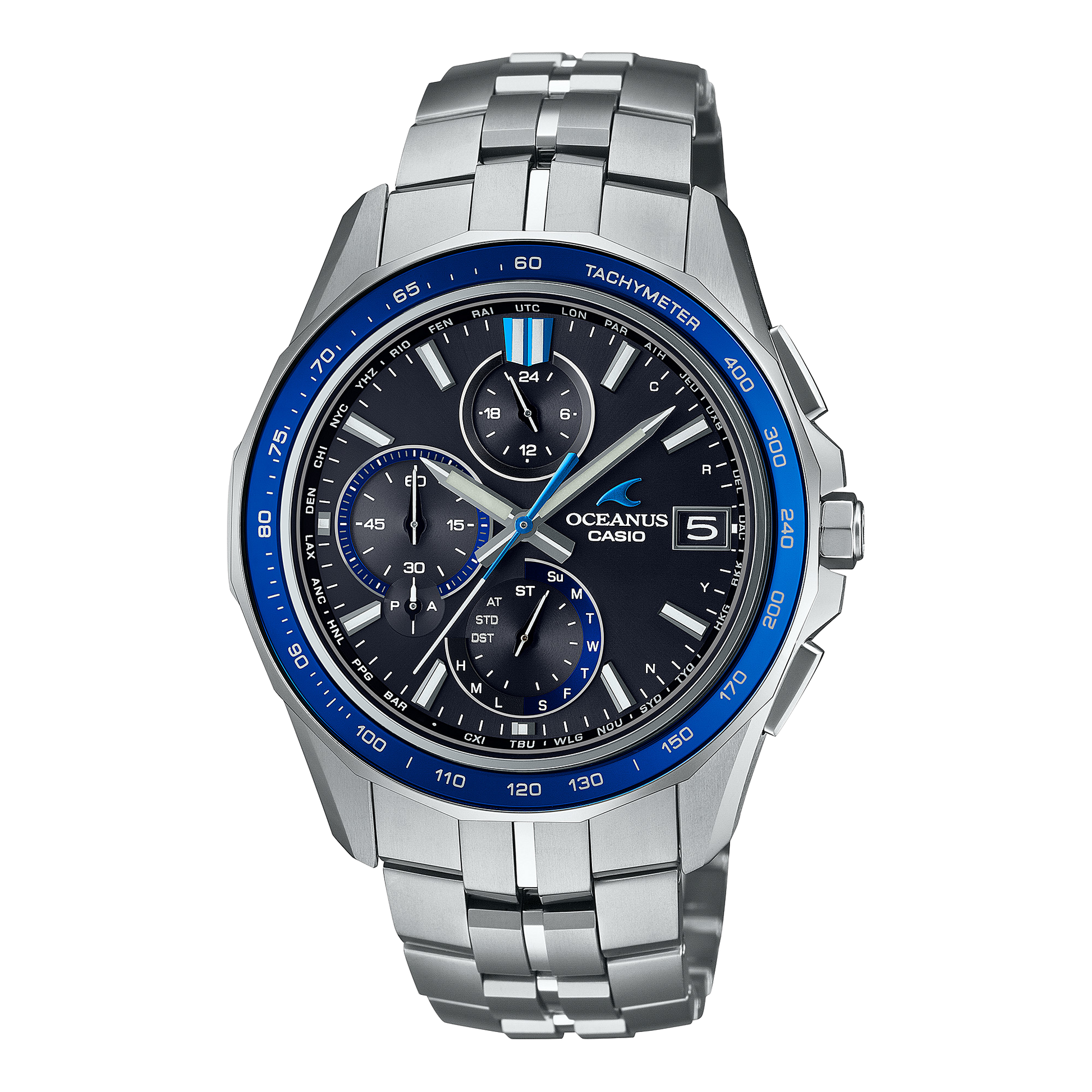 Casio OCWS7000-1A | OCEANUS Manta Blue, Light blue