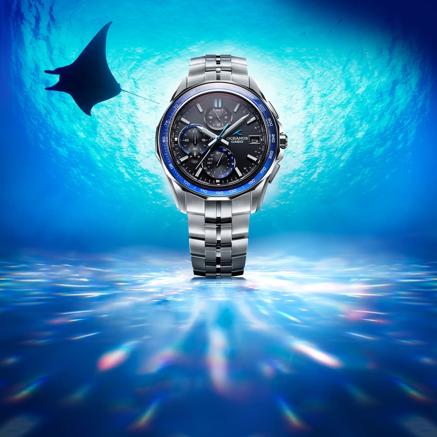 Casio OCWS7000-1A | OCEANUS Manta Blue, Light blue