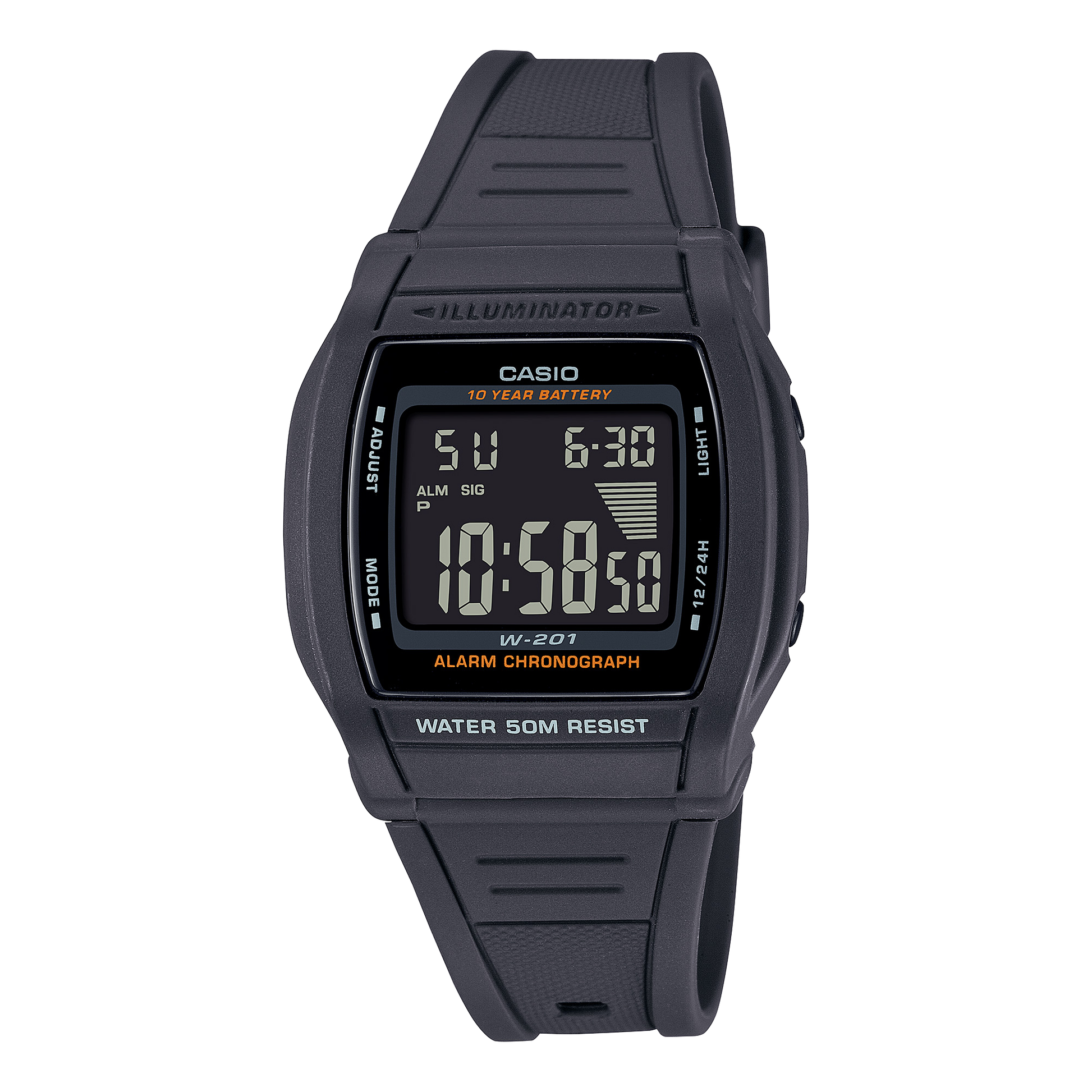 Casio W201-1BV | Digital Black
