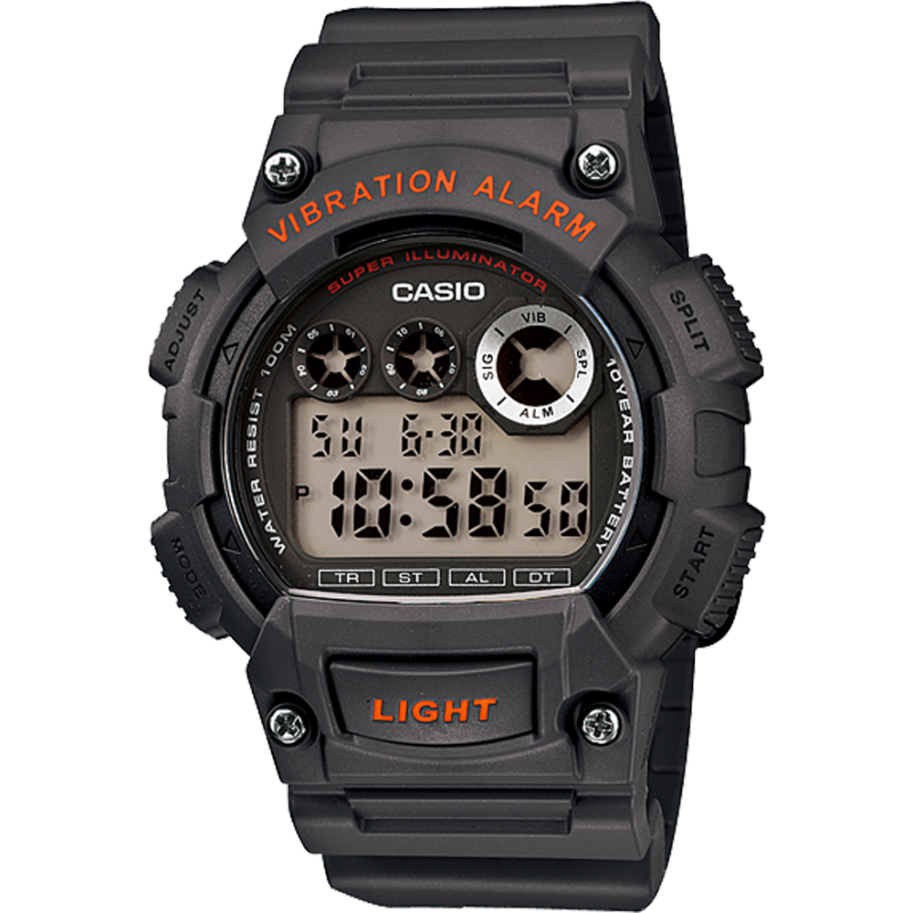Casio W735H-8AV | Black, Red Digital Casual Watch