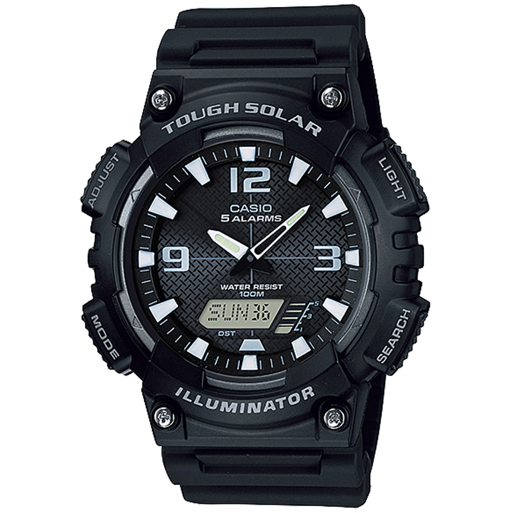 Casio AQS810W-1AV | Analog-Digital Black and White Watch