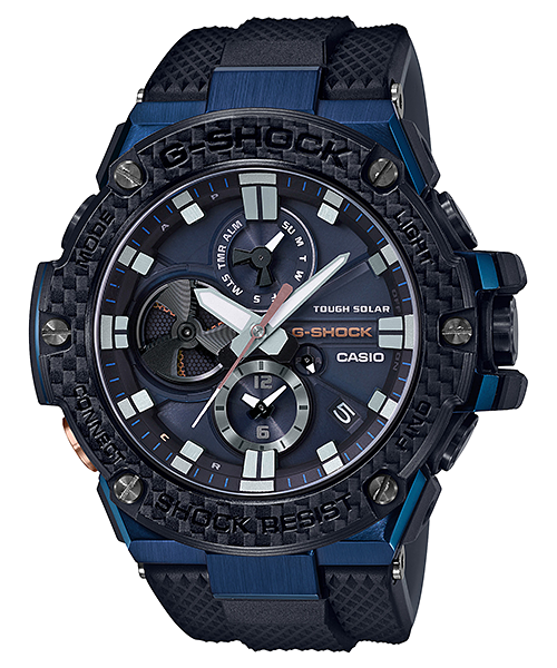 Casio GSTB100XB-2A | Black and Blue G-STEEL Men's Watch G-SHOCK
