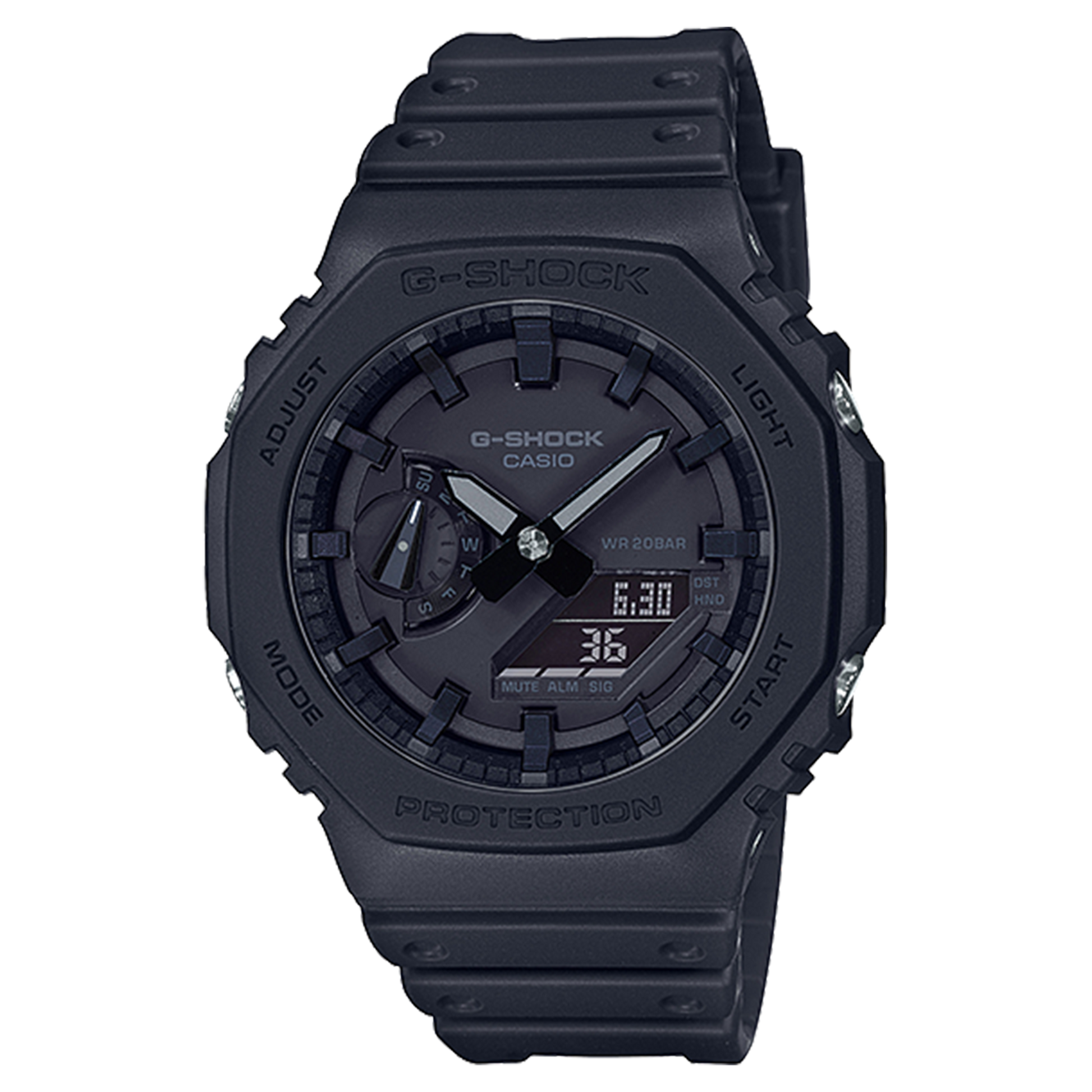 Casio GA2100-1A1 | Monochrome Black Analog-Digital Watch | Casio G-SHOCK
