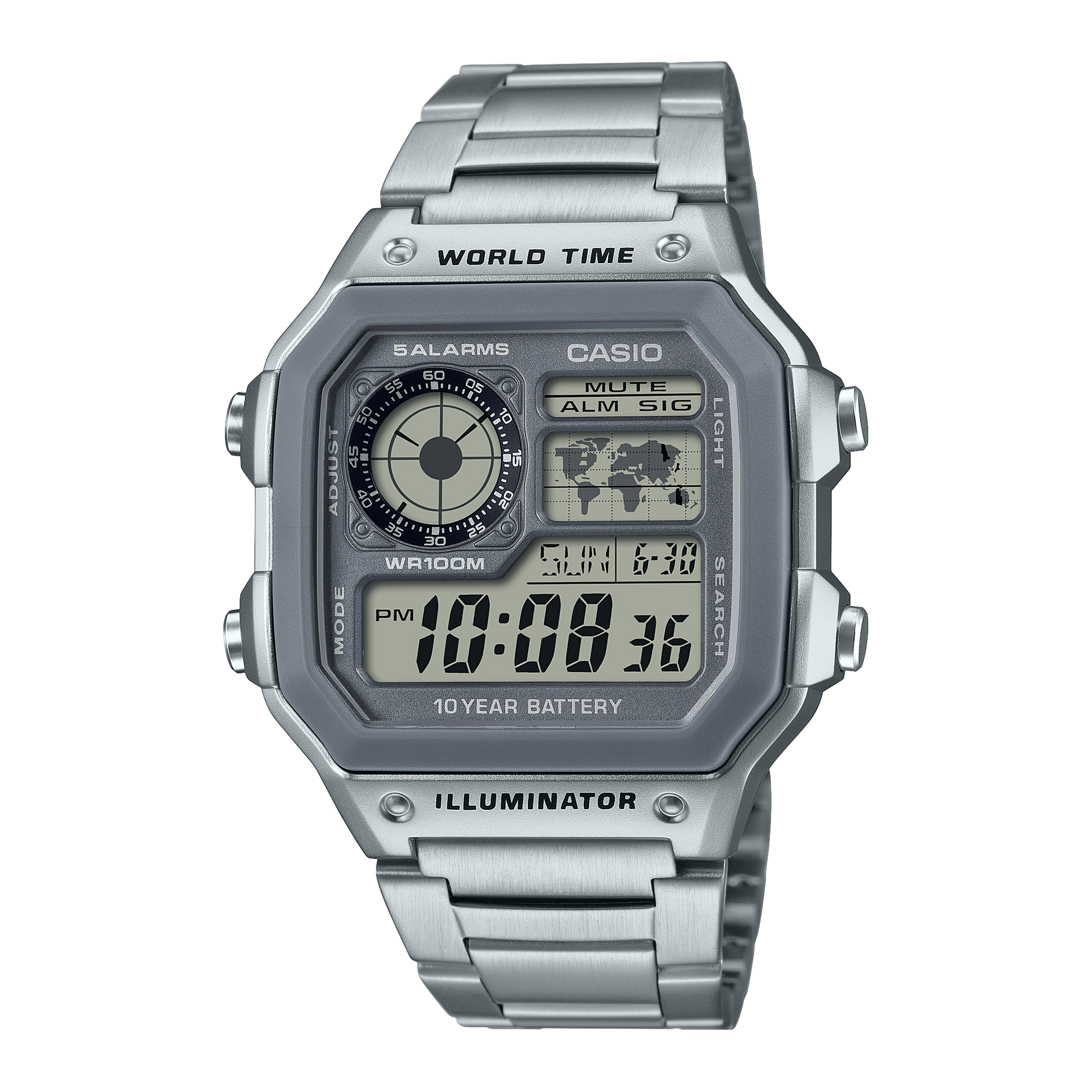 Casio AE1200WHD7AV | Illuminator All Silver Digital Watch