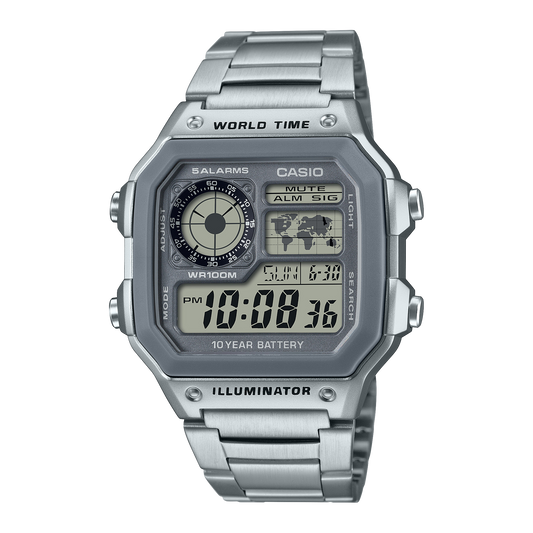Casio AE1200WHD7AV | Illuminator All Silver Digital Watch
