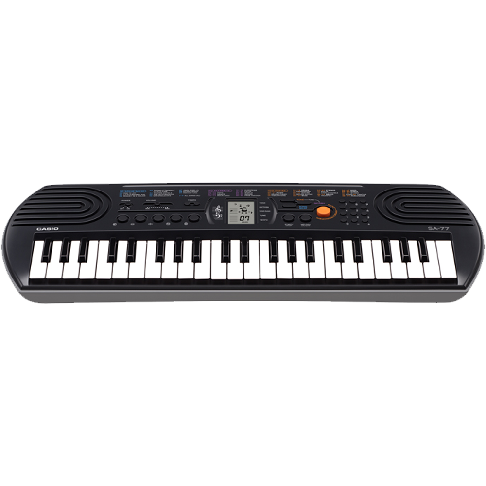 Casio SA-77 | All Black Mini Personal Keyboard with 44 Keys