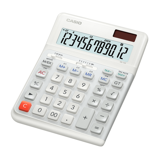 Casio DE-12E-WE Ergonomic Desktop Calculator