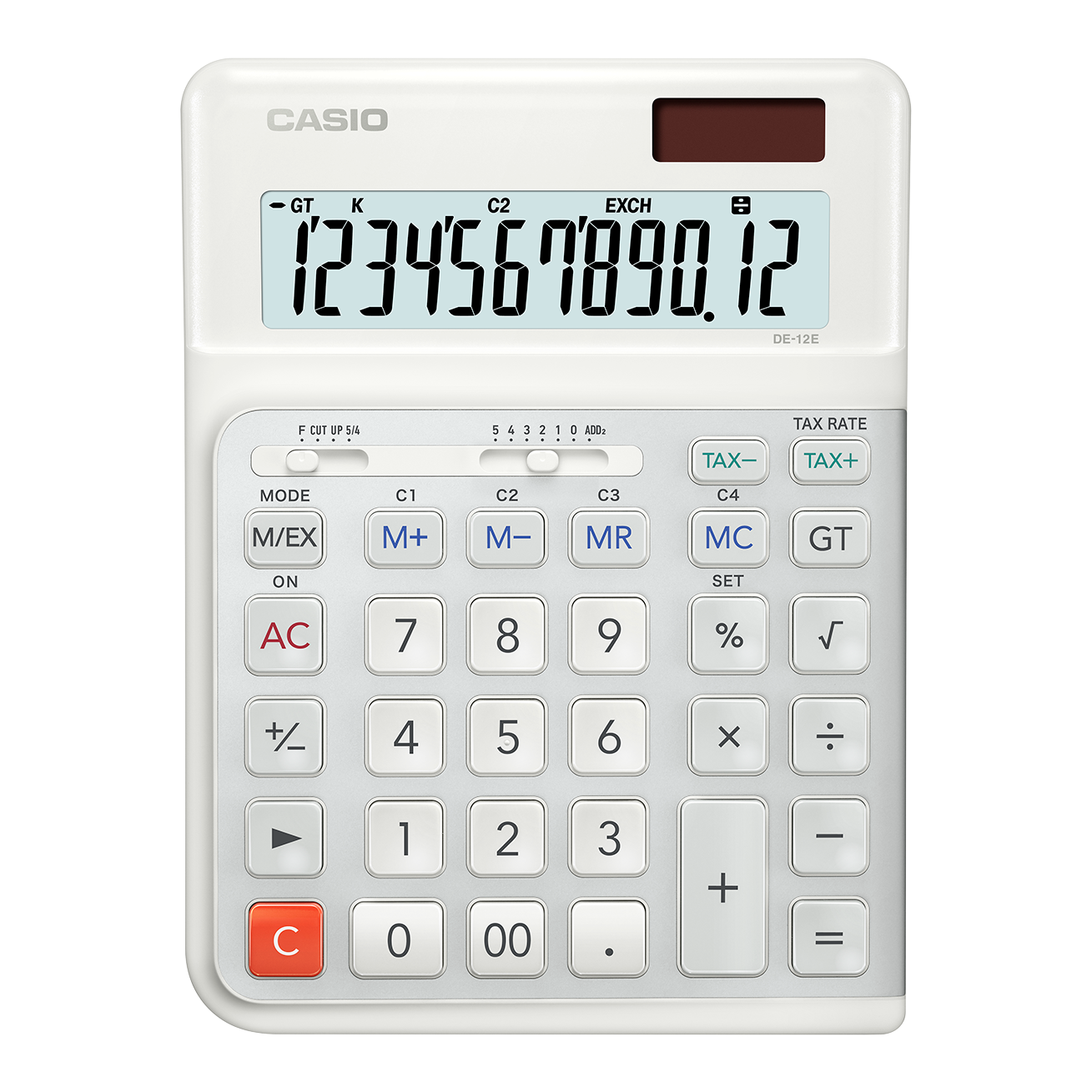 Casio DE-12E-WE Ergonomic Desktop Calculator