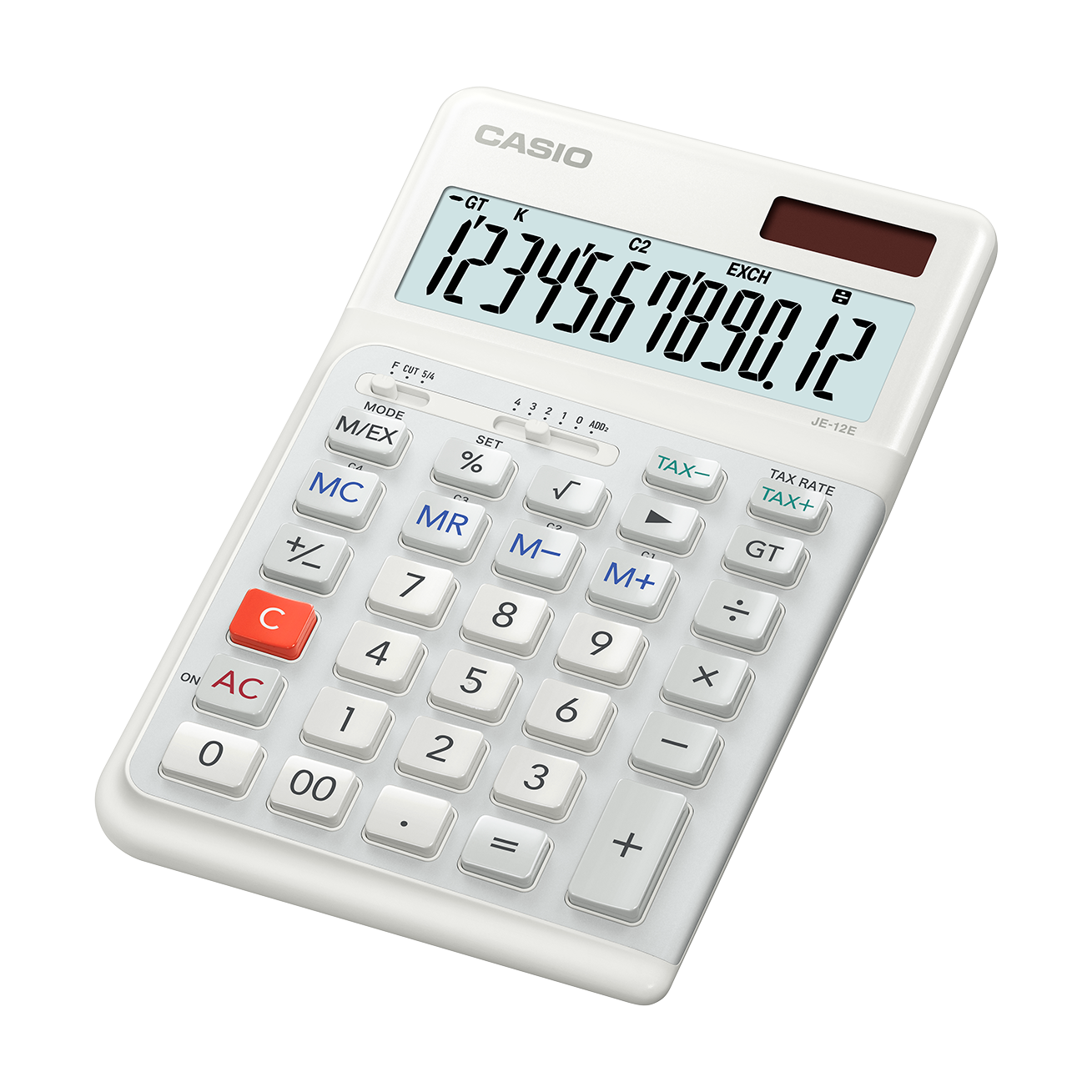 Casio JE-12E-WE Compact Ergonomic Calculator