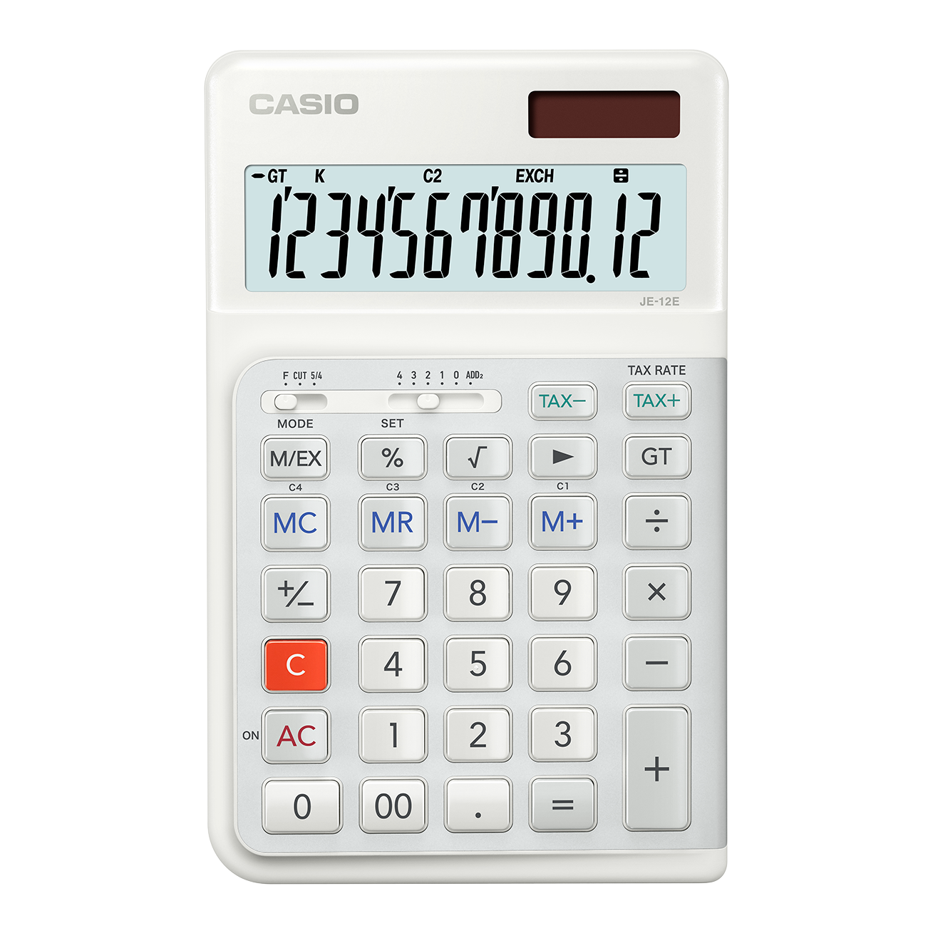 Casio JE-12E-WE Compact Ergonomic Calculator