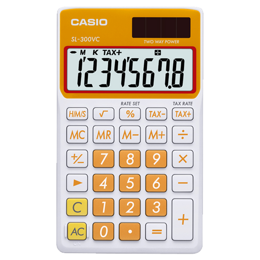Casio SL300VC-OE | Orange and White Portable Calculator