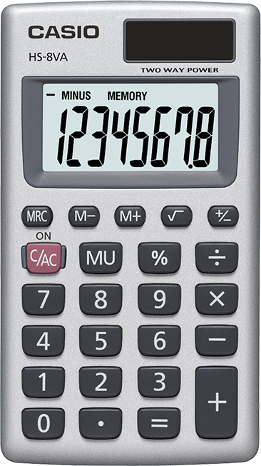 Casio HS-8VA | 8-Digit Dual Power Basic Portable Calculator
