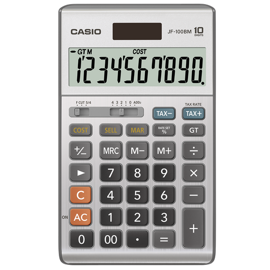 Casio JF-100BM | 10-Digit Solar 2-Way Power LCD Calculator