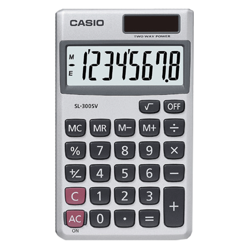 Casio SL-300SV | Grey Portable Calculator
