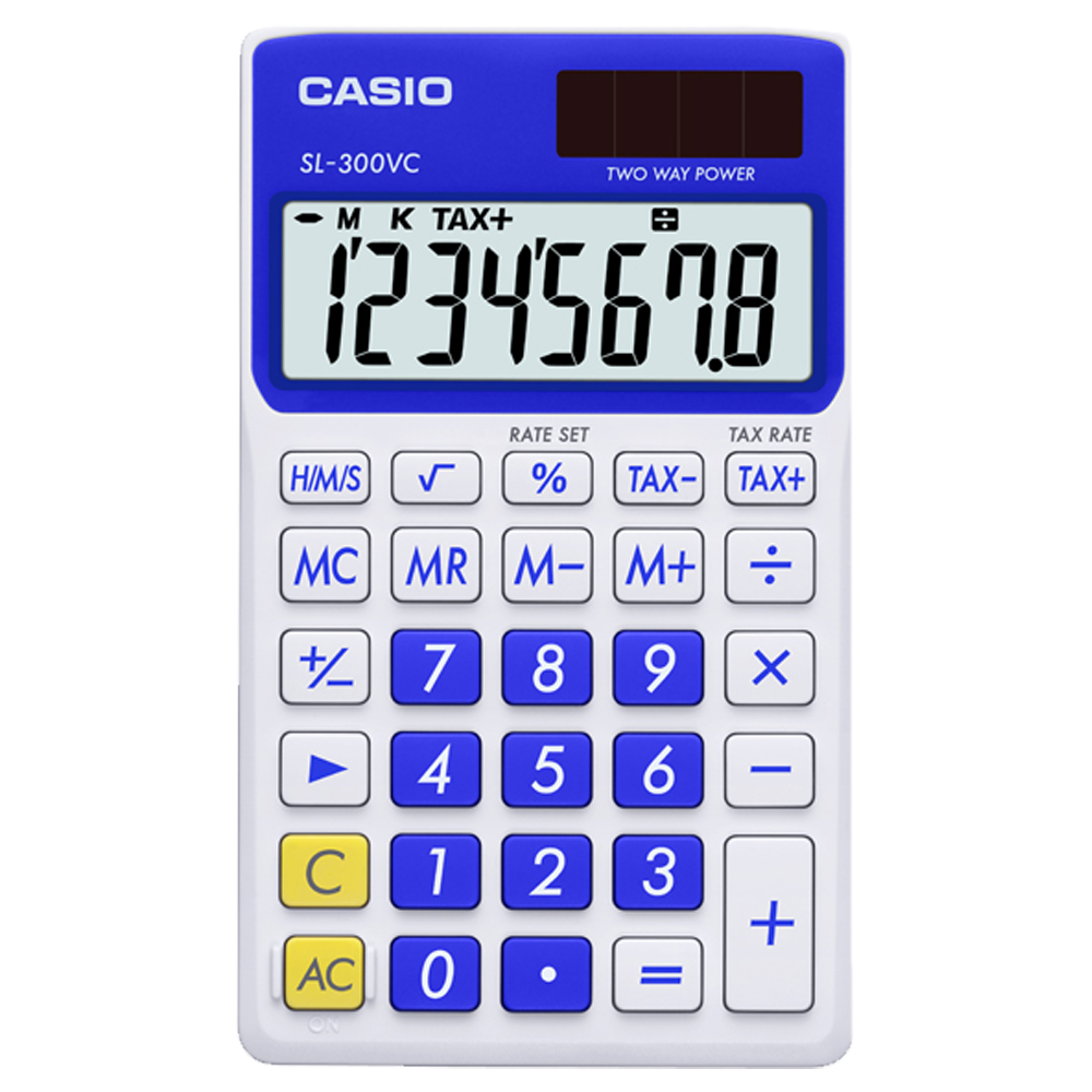 Casio SL300VC-BE | Blue and White Portable Calculator