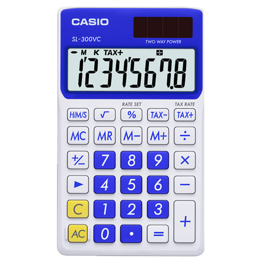 Casio SL300VC-BE | Blue and White Portable Calculator