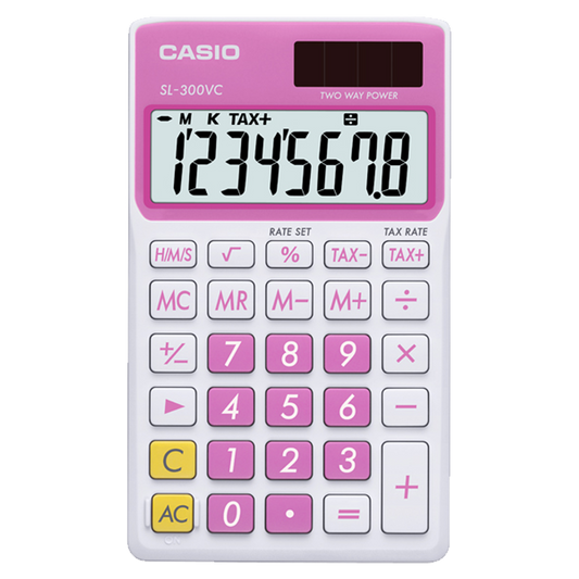 Casio SL300VC-PK | Pink and White Portable Calculator