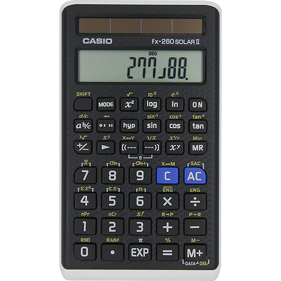 Casio fx-260 SOLAR II Compact Scientific | Black Scientific Calculator