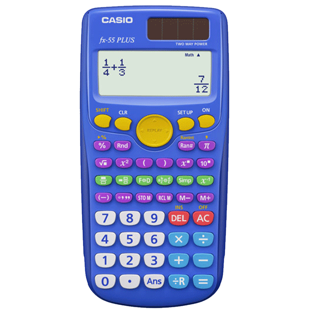Casio fx-55 PLUS Fraction Calculator | Blue Scientific Calculator