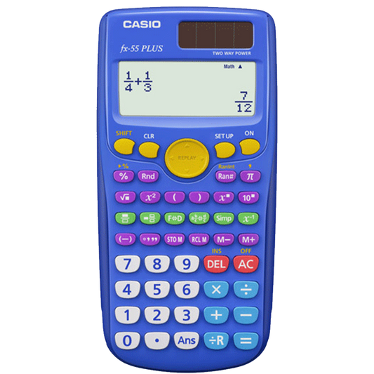 Casio fx-55 PLUS Fraction Calculator | Blue Scientific Calculator