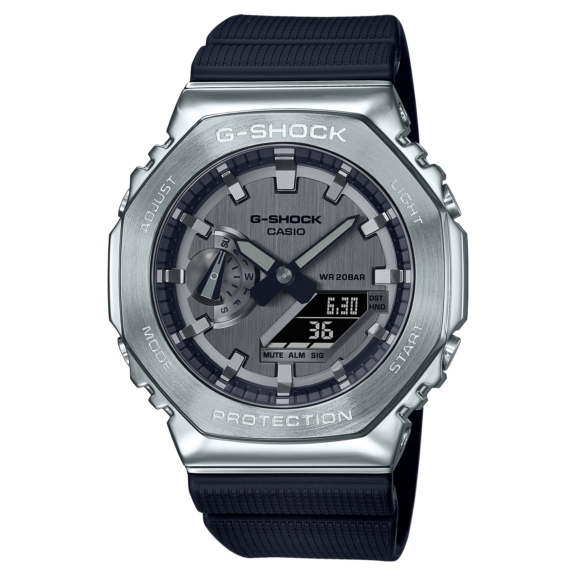 Casio GM2100-1ASW | Black/Silver Steel Metal Watch | Casio G-SHOCK