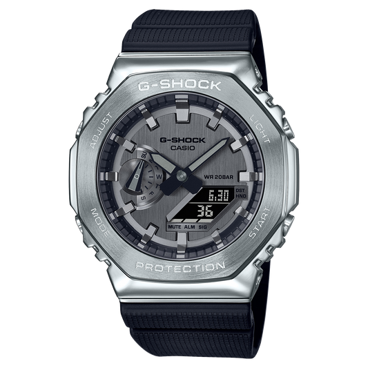 Casio GM2100-1ASW | Black/Silver Steel Metal Watch | Casio G-SHOCK