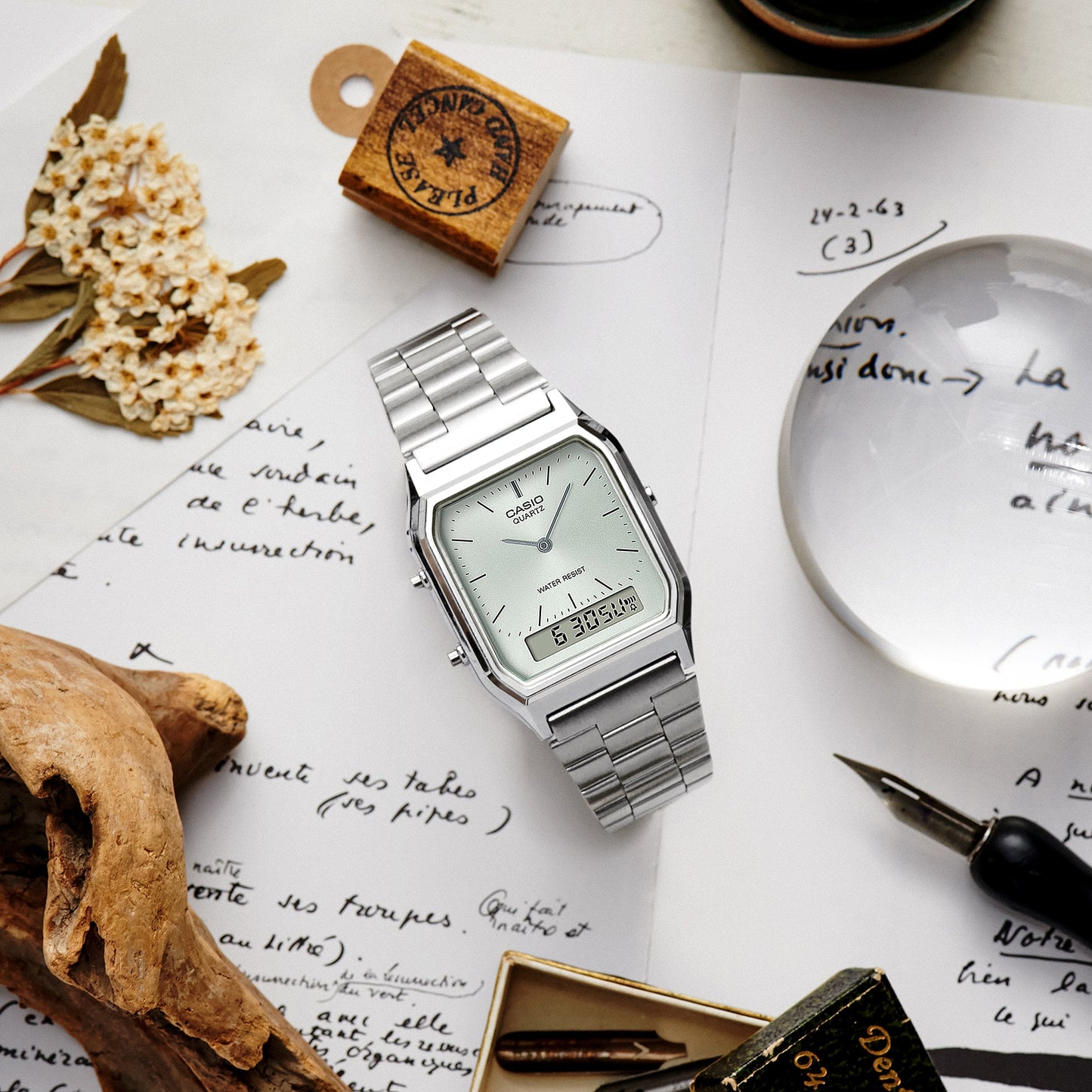Casio AQ230A-7AVT | Vintage Silver Watch | Casio AQ230 Series | Casio