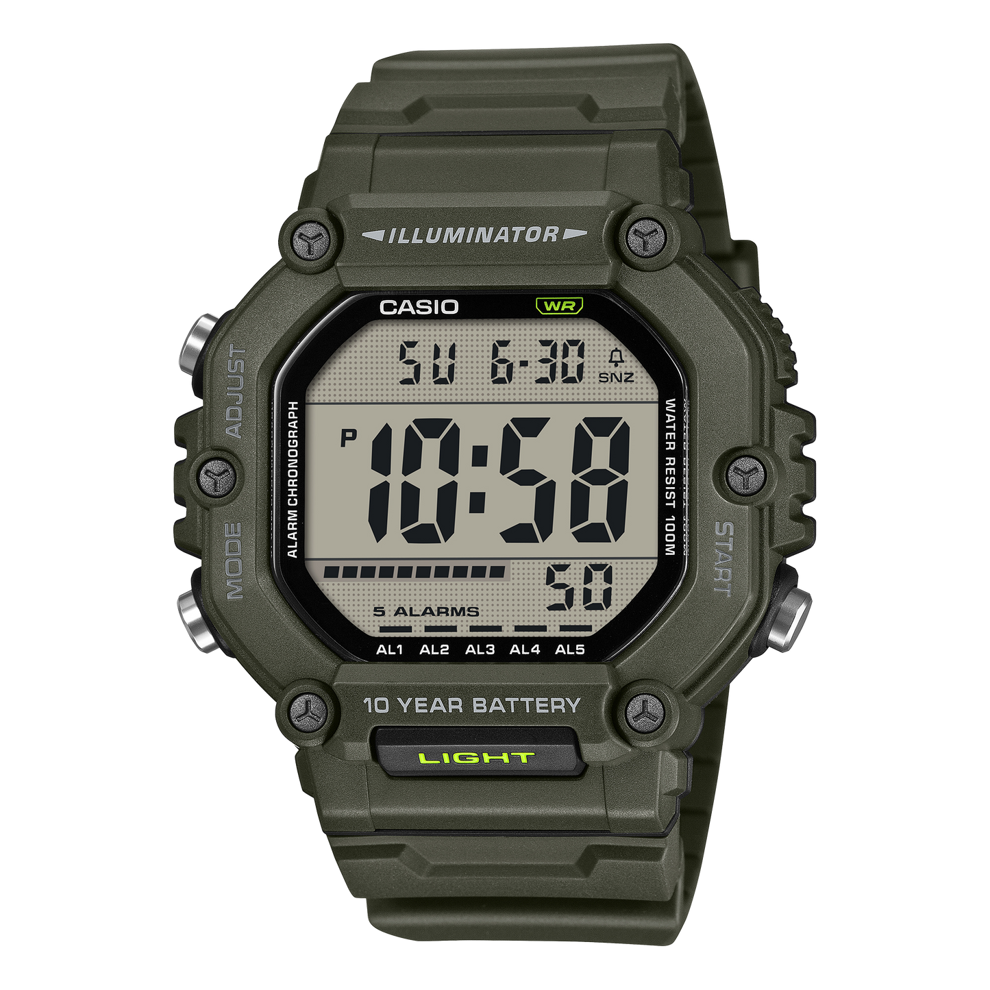 Casio AE1600HX-3AV | Digital Green