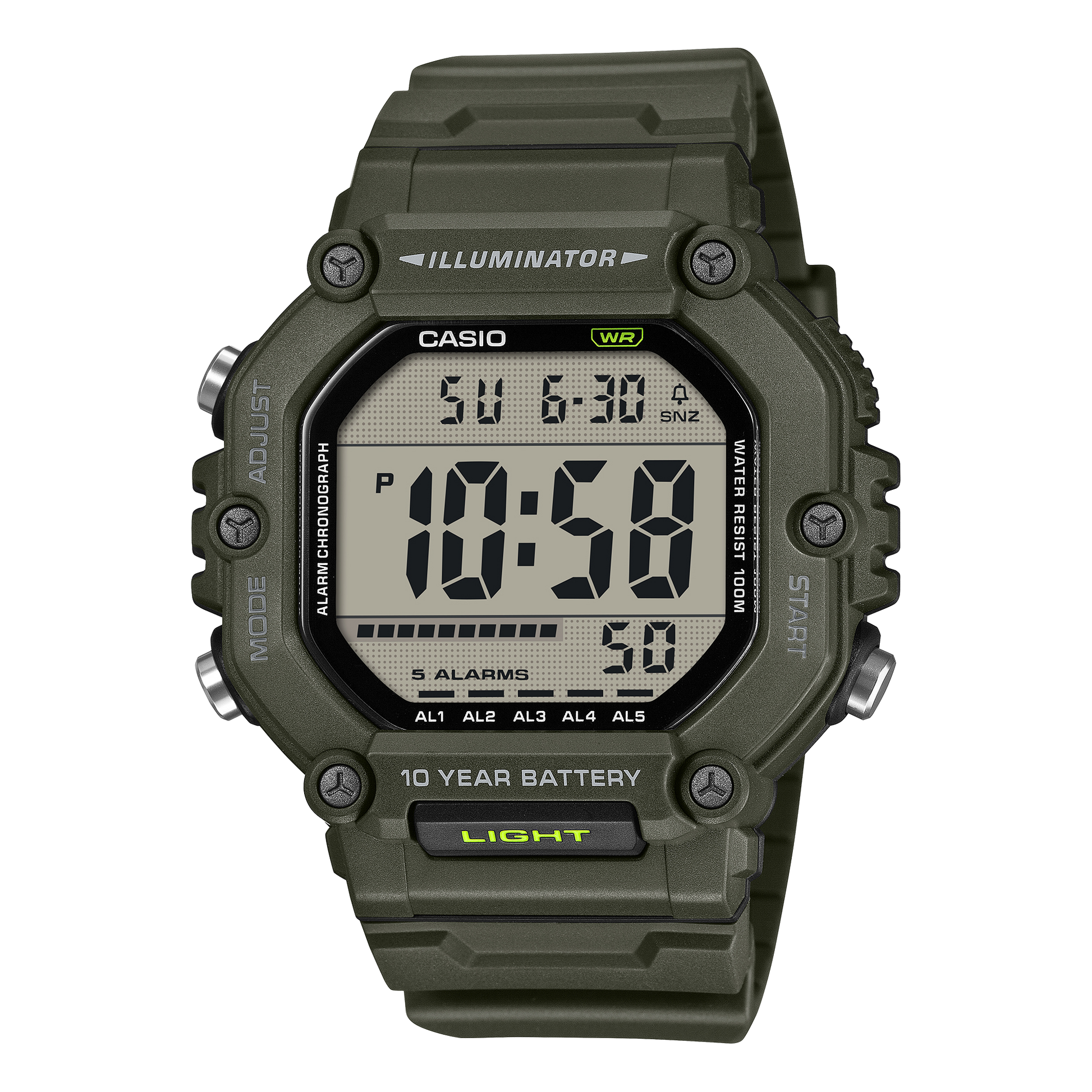 Casio AE1600HX-3AV | Digital Green